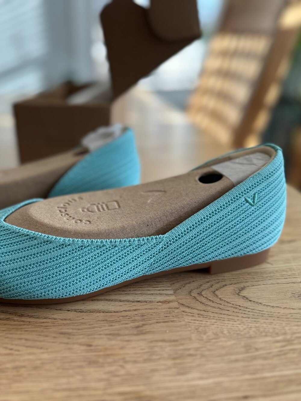 Vivaia Pointed-Toe D'Orsay Flats (Melia) in Acqua Sz 10.5 / Eu 42 NEW IN BOX - Picture 14 of 16